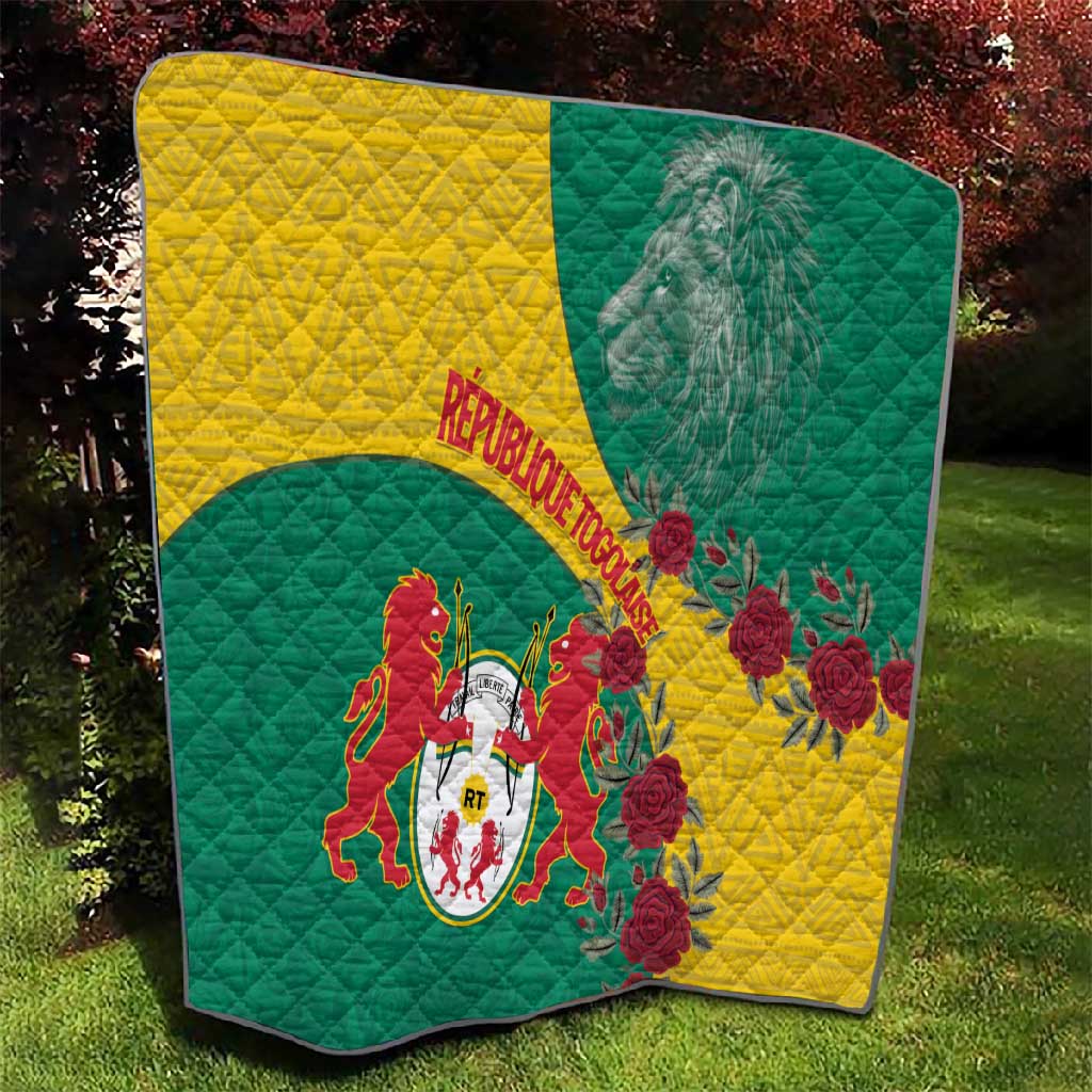 Personalised Togo Quilt Coat Of Arms - African Mix Rose Pattern