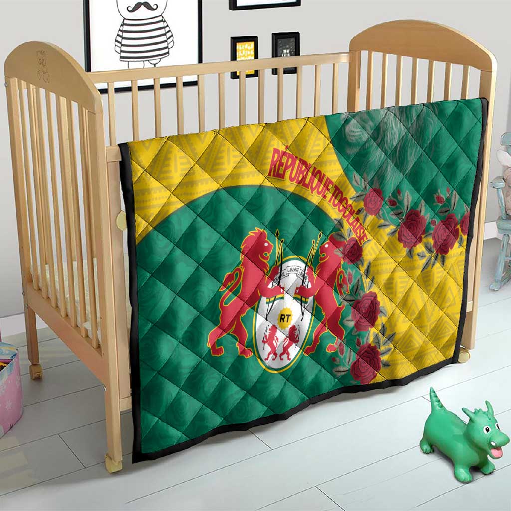 Personalised Togo Quilt Coat Of Arms - African Mix Rose Pattern
