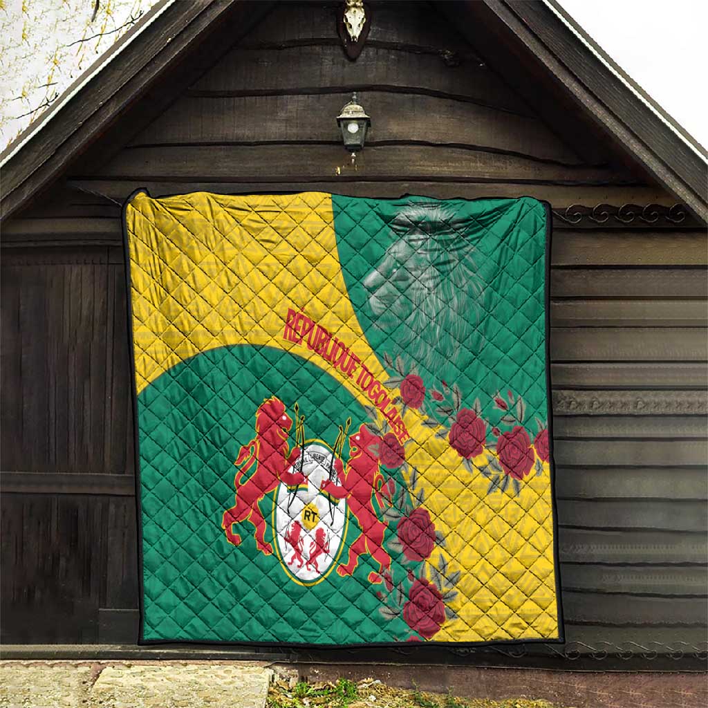 Personalised Togo Quilt Coat Of Arms - African Mix Rose Pattern