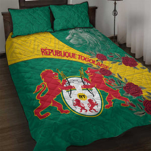 Personalised Togo Quilt Bed Set Coat Of Arms - African Mix Rose Pattern