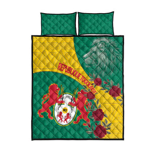 Personalised Togo Quilt Bed Set Coat Of Arms - African Mix Rose Pattern