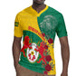 Personalised Togo Rugby Jersey Coat Of Arms - African Mix Rose Pattern