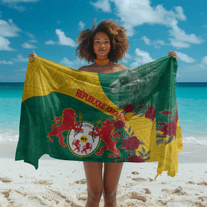 Personalised Togo Sarong Coat Of Arms - African Mix Rose Pattern