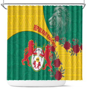 Personalised Togo Shower Curtain Coat Of Arms - African Mix Rose Pattern