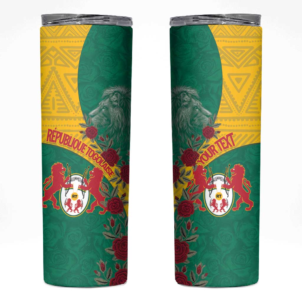 Personalised Togo Skinny Tumbler Coat Of Arms - African Mix Rose Pattern