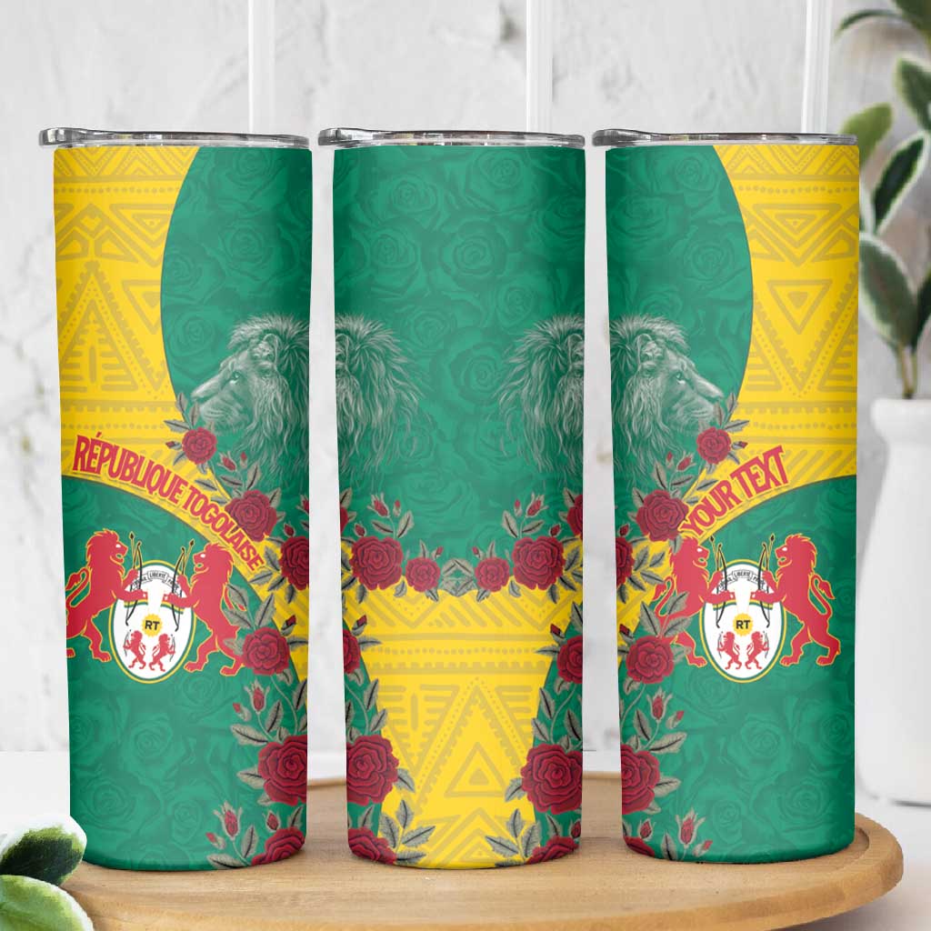 Personalised Togo Skinny Tumbler Coat Of Arms - African Mix Rose Pattern