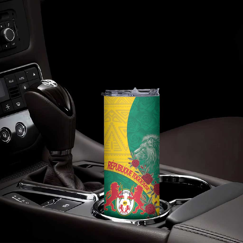 Personalised Togo Skinny Tumbler Coat Of Arms - African Mix Rose Pattern