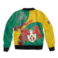 Personalised Togo Sleeve Zip Bomber Jacket Coat Of Arms - African Mix Rose Pattern