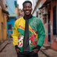Personalised Togo Sleeve Zip Bomber Jacket Coat Of Arms - African Mix Rose Pattern