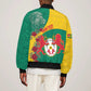 Personalised Togo Sleeve Zip Bomber Jacket Coat Of Arms - African Mix Rose Pattern