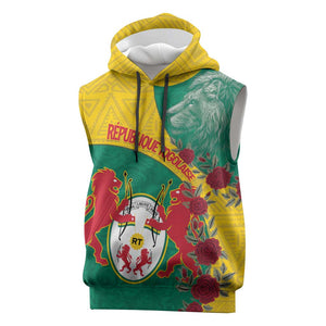 Personalised Togo Sleeveless Hoodie Coat Of Arms - African Mix Rose Pattern - African Pride
