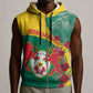 Personalised Togo Sleeveless Zip Hoodie Coat Of Arms - African Mix Rose Pattern - African Pride