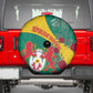 Personalised Togo Spare Tire Cover Coat Of Arms - African Mix Rose Pattern