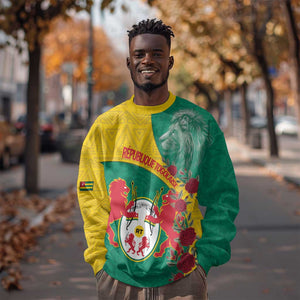 Personalised Togo Sweatshirt Coat Of Arms - African Mix Rose Pattern