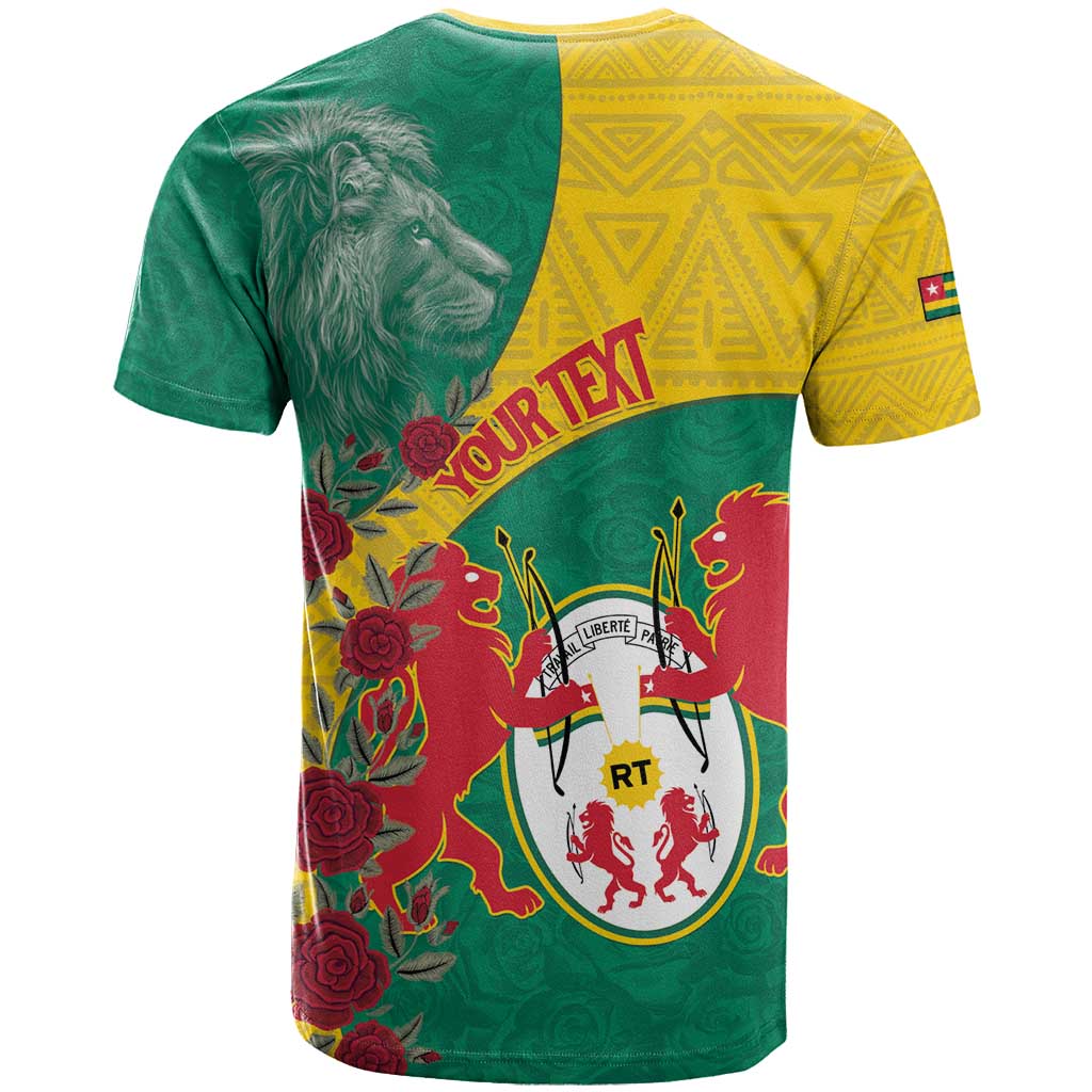 Personalised Togo T shirt Coat Of Arms - African Mix Rose Pattern