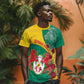 Personalised Togo T shirt Coat Of Arms - African Mix Rose Pattern