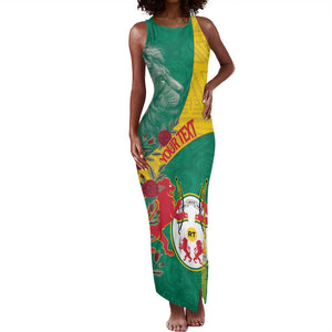 Personalised Togo Tank Maxi Dress Coat Of Arms - African Mix Rose Pattern