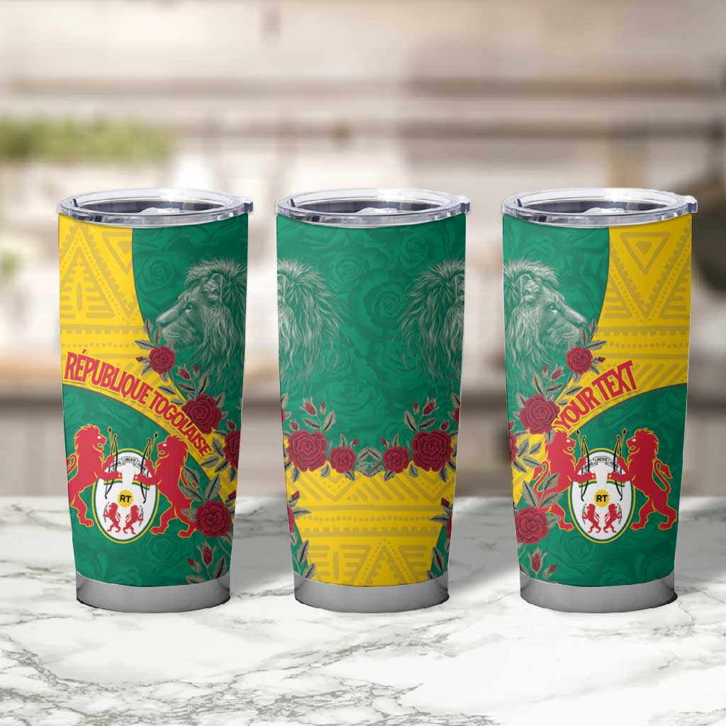 Personalised Togo Tumbler Cup Coat Of Arms - African Mix Rose Pattern