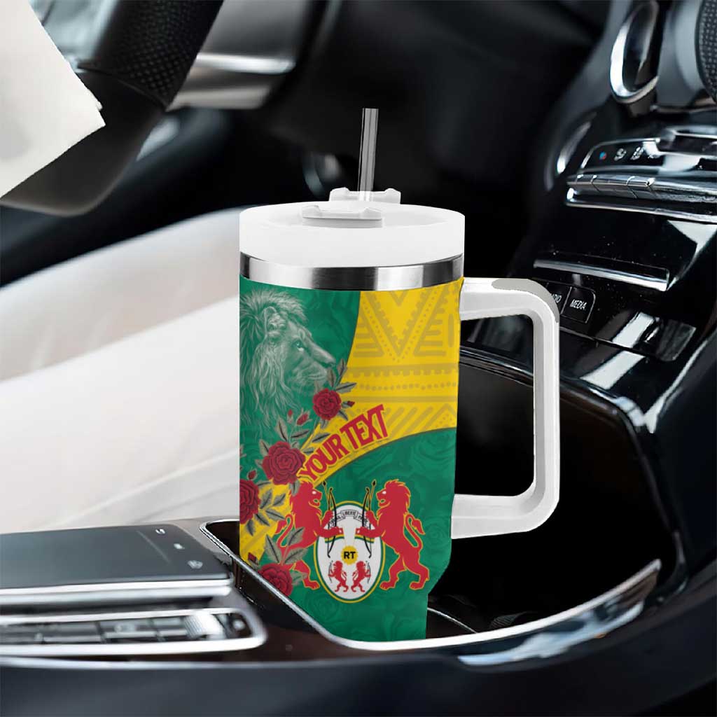 Personalised Togo Tumbler With Handle Coat Of Arms - African Mix Rose Pattern