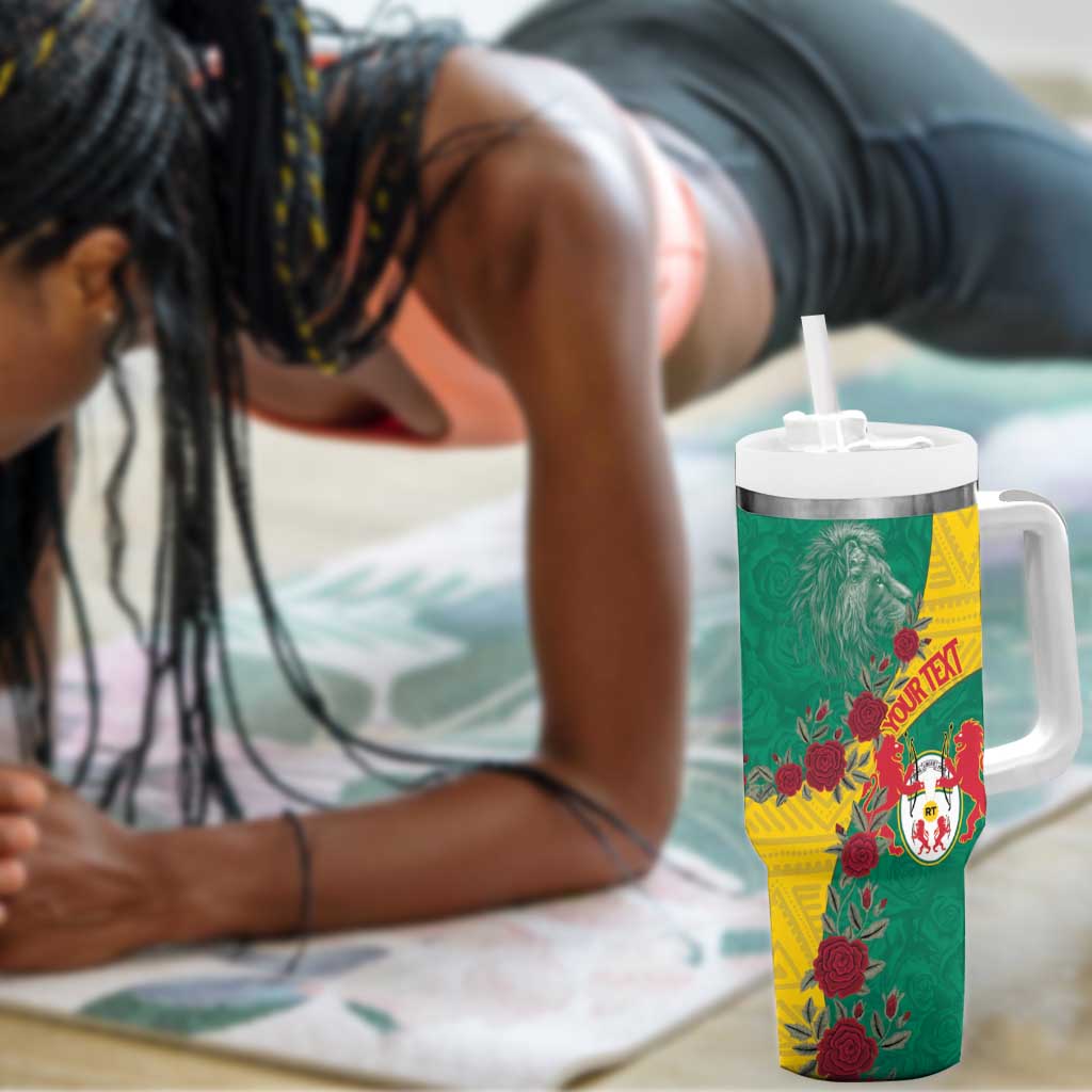 Personalised Togo Tumbler With Handle Coat Of Arms - African Mix Rose Pattern