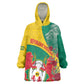 Personalised Togo Wearable Blanket Hoodie Coat Of Arms - African Mix Rose Pattern