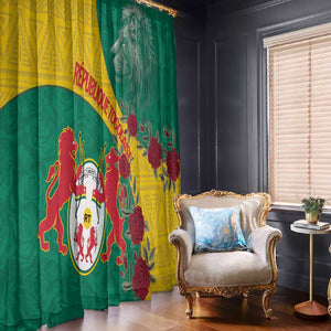 Personalised Togo Window Curtain Coat Of Arms - African Mix Rose Pattern