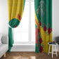 Personalised Togo Window Curtain Coat Of Arms - African Mix Rose Pattern