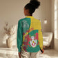 Personalised Togo Women Casual Shirt Coat Of Arms - African Mix Rose Pattern