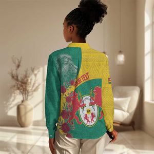 Personalised Togo Women Casual Shirt Coat Of Arms - African Mix Rose Pattern