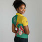 Personalised Togo Women Polo Shirt Coat Of Arms - African Mix Rose Pattern