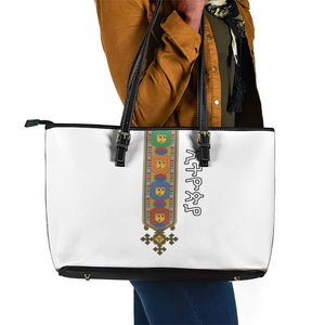 Ethiopia Saba Kemis Habesha Style Leather Tote Bag