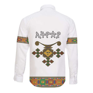 Ethiopia Saba Kemis Habesha Style Long Sleeve Button Shirt