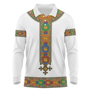 Ethiopia Saba Kemis Habesha Style Long Sleeve Polo Shirt