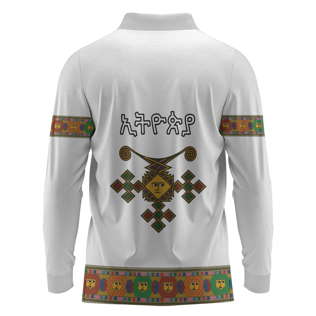 Ethiopia Saba Kemis Habesha Style Long Sleeve Polo Shirt