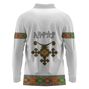 Ethiopia Saba Kemis Habesha Style Long Sleeve Polo Shirt