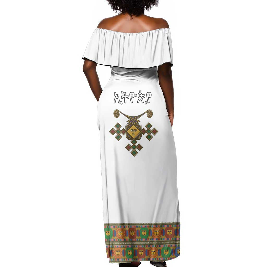 Ethiopia Saba Kemis Habesha Style Off Shoulder Maxi Dress
