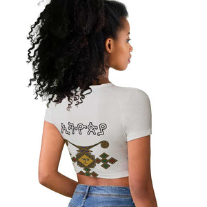 Ethiopia Saba Kemis Habesha Style Raglan Cropped T shirt