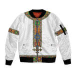 Ethiopia Saba Kemis Habesha Style Sleeve Zip Bomber Jacket