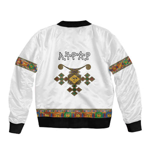 Ethiopia Saba Kemis Habesha Style Sleeve Zip Bomber Jacket