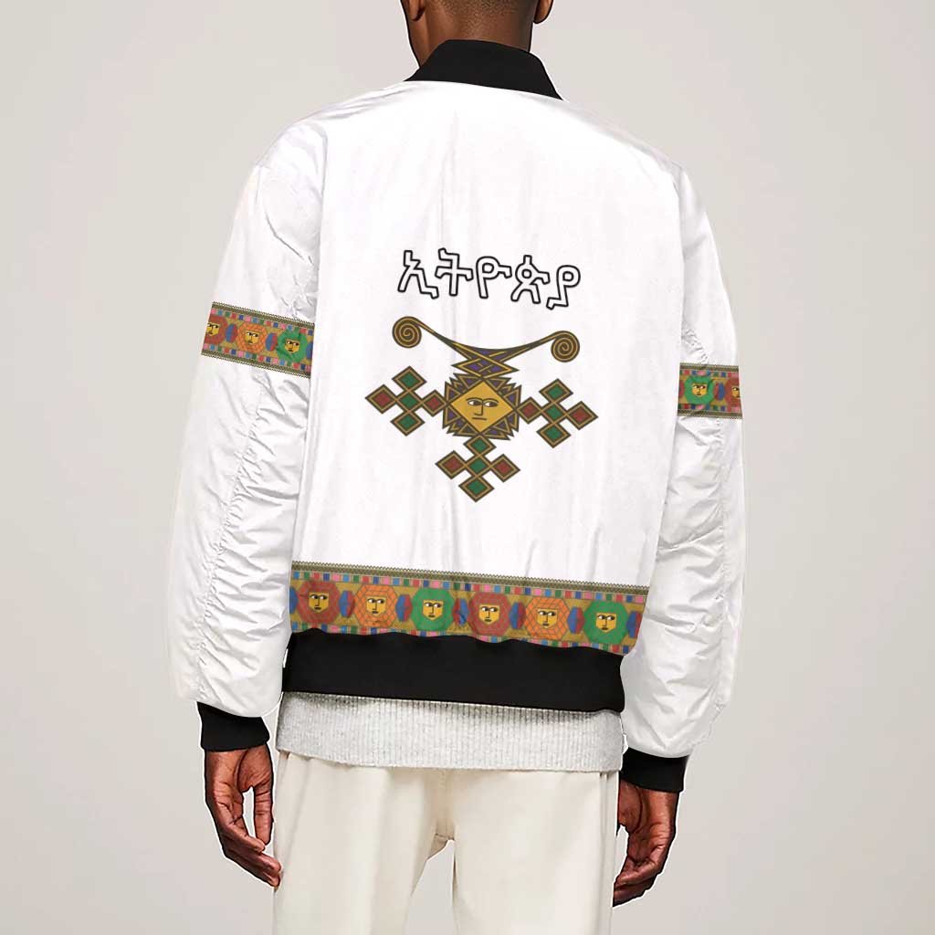 Ethiopia Saba Kemis Habesha Style Sleeve Zip Bomber Jacket
