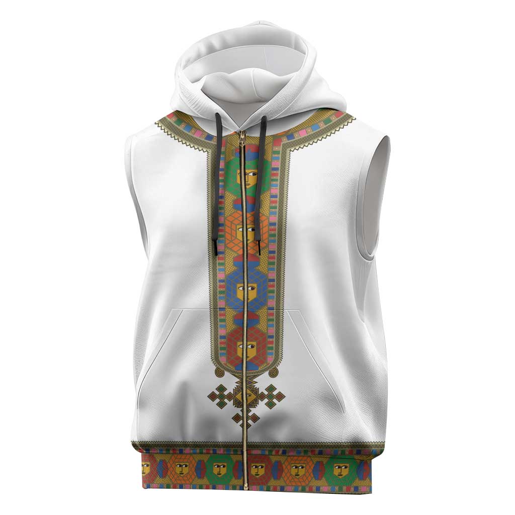 Ethiopia Saba Kemis Habesha Style Sleeveless Zip Hoodie - African Pride