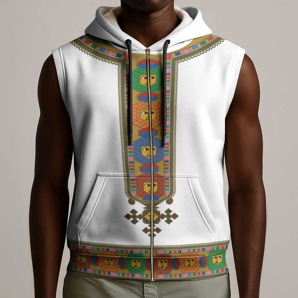Ethiopia Saba Kemis Habesha Style Sleeveless Zip Hoodie - African Pride