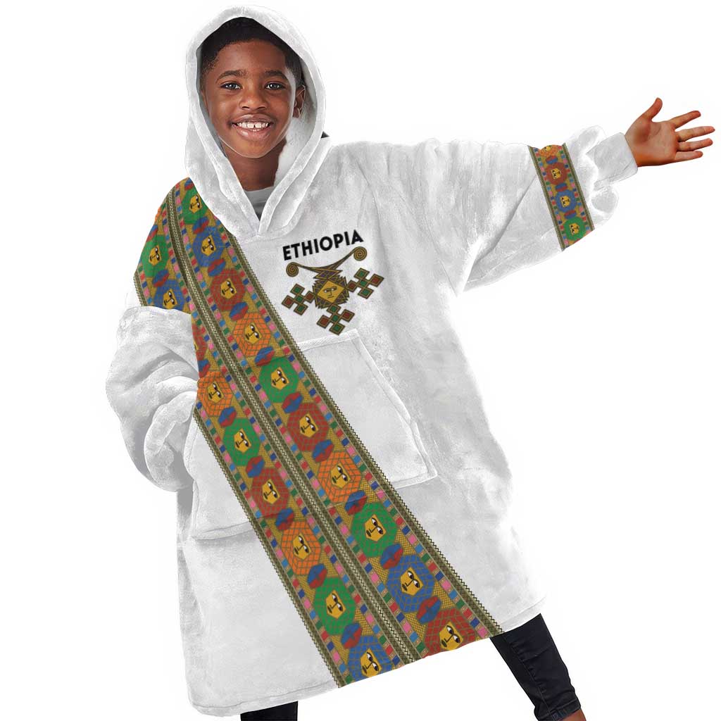 Ethiopia Saba Kemis Sash Style Kid Wearable Blanket Hoodie