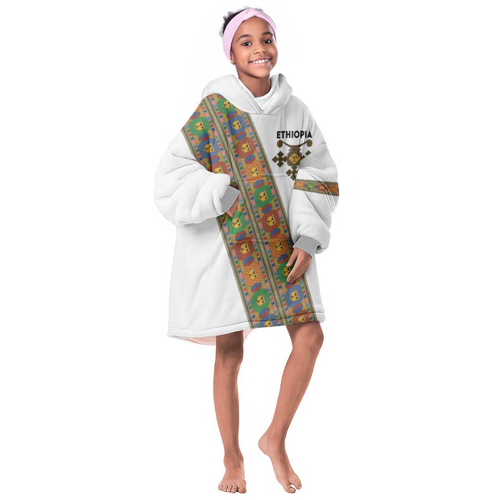 Ethiopia Saba Kemis Sash Style Kid Wearable Blanket Hoodie