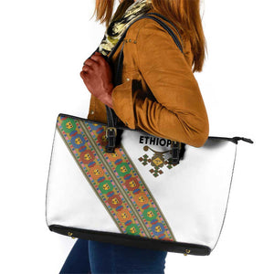 Ethiopia Saba Kemis Sash Style Leather Tote Bag