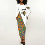 Ethiopia Saba Kemis Sash Style Long Sleeve Bodycon Dress LT15