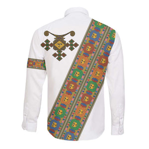 Ethiopia Saba Kemis Sash Style Long Sleeve Button Shirt