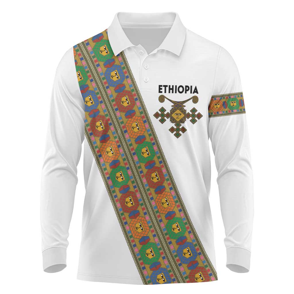 Ethiopia Saba Kemis Sash Style Long Sleeve Polo Shirt