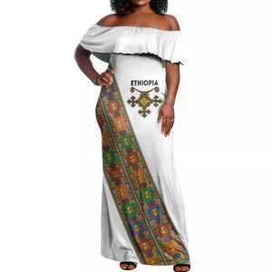 Ethiopia Saba Kemis Sash Style Off Shoulder Maxi Dress