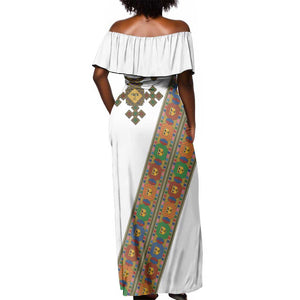 Ethiopia Saba Kemis Sash Style Off Shoulder Maxi Dress